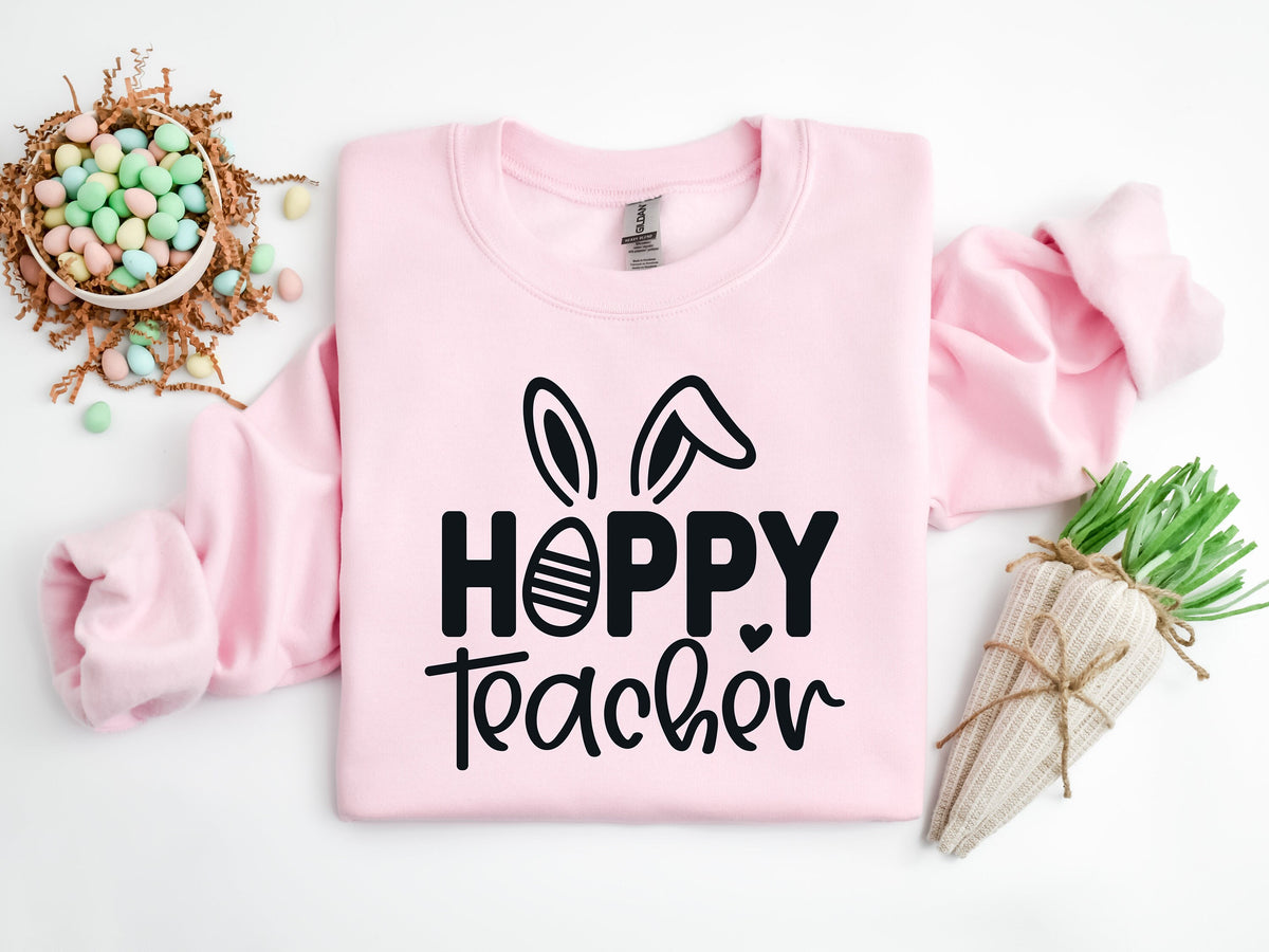 Hoppy Teacher Easter Shirt: Bunny Ears T-Shirt