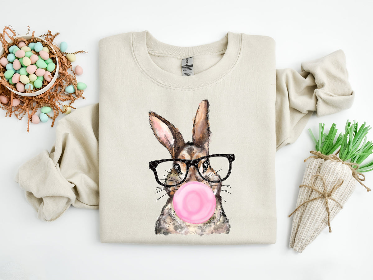 Bunny with Glasses Shirt: Easter Rabbit Graphic Tee