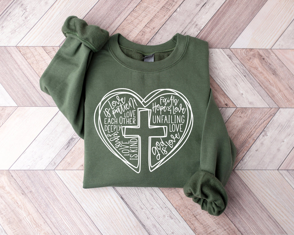Faith Cross Shirt: Christian Love Heart Tee