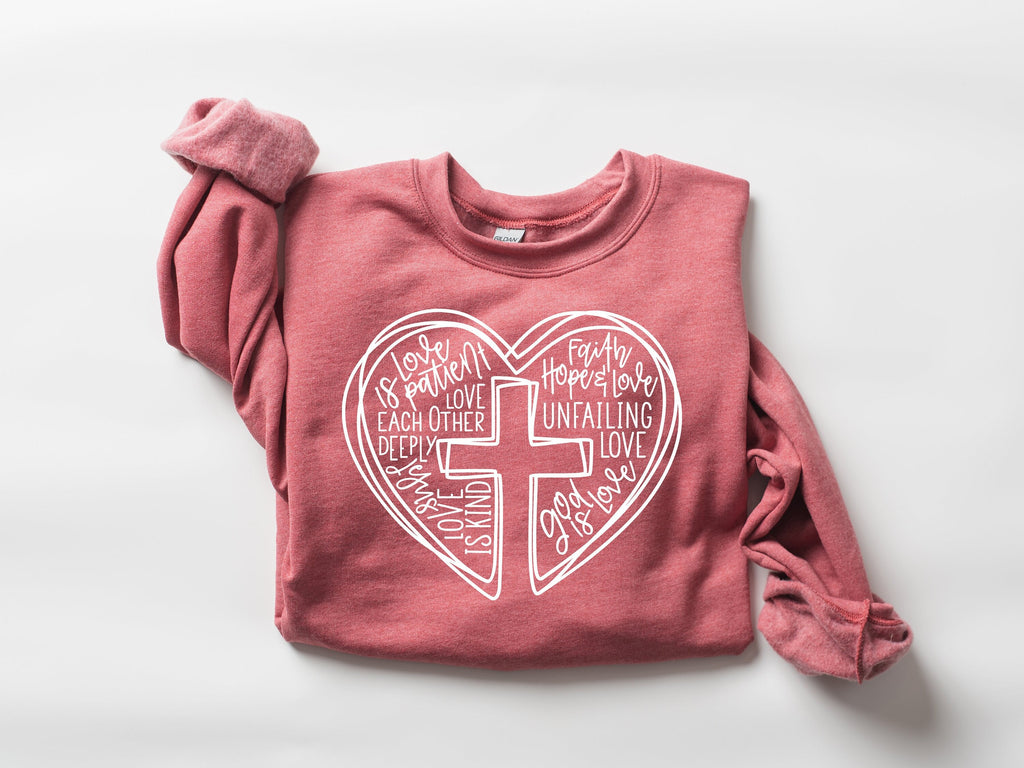 Faith Cross Shirt: Christian Love Heart Tee