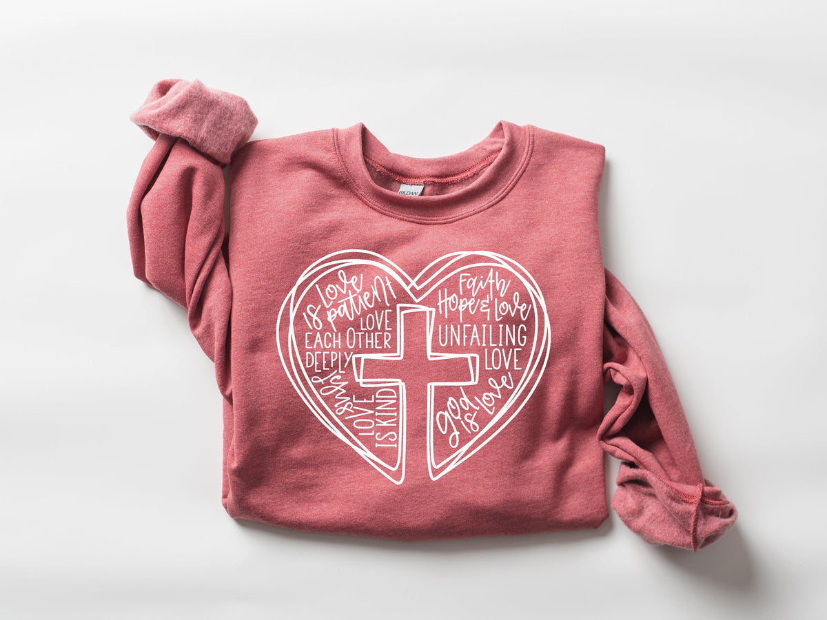 Faith Cross Shirt: Christian Love Heart Tee