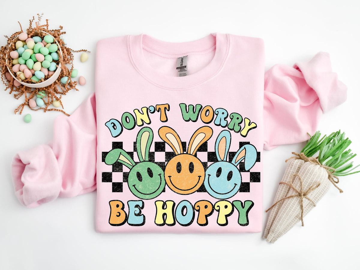 Teacher Easter Shirt: Don't Worry Be Hoppy Peeps Tee