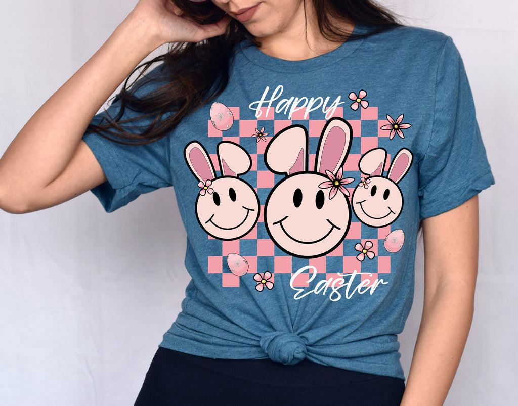 Happy Easter Bunny Graphic Tee, Women's Kids Shirt