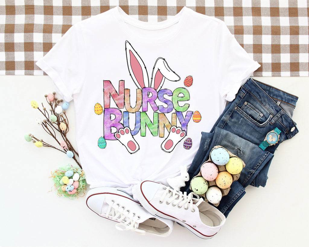 Easter Nurse Bunny Shirt: Cotton Blend Tee
