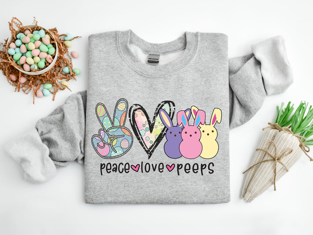 Peace Love Peeps Easter Shirt: Bunny Rabbit Tee