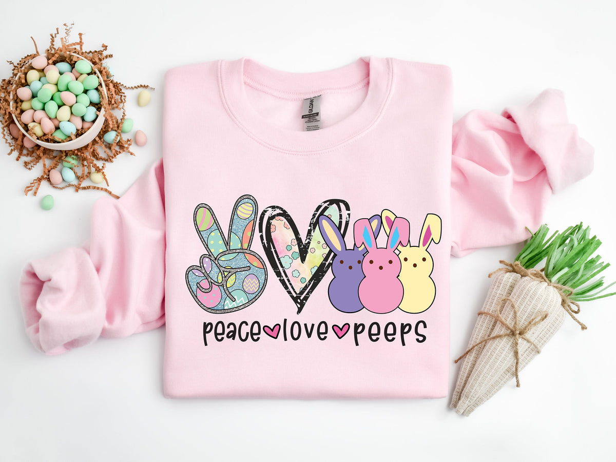Peace Love Peeps Easter Shirt: Bunny Rabbit Tee
