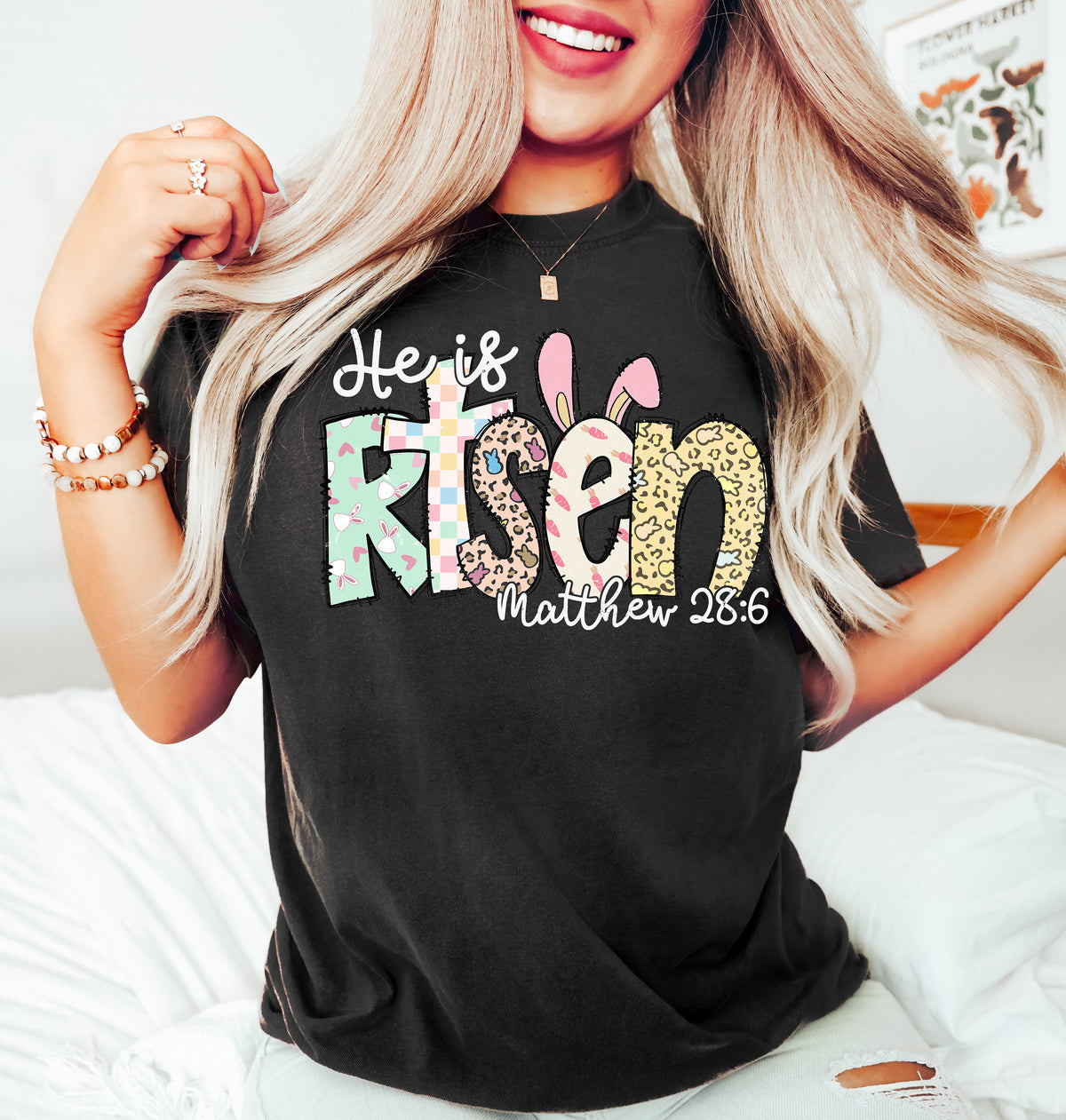 Easter He is Risen Shirt: Christian Religious Tee