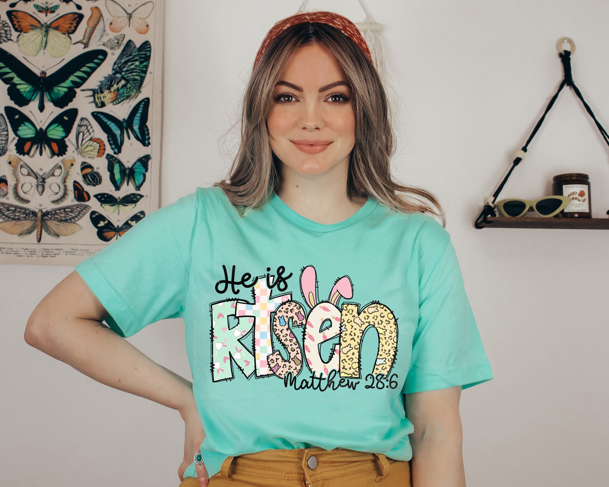 Easter He is Risen Shirt: Christian Religious Tee