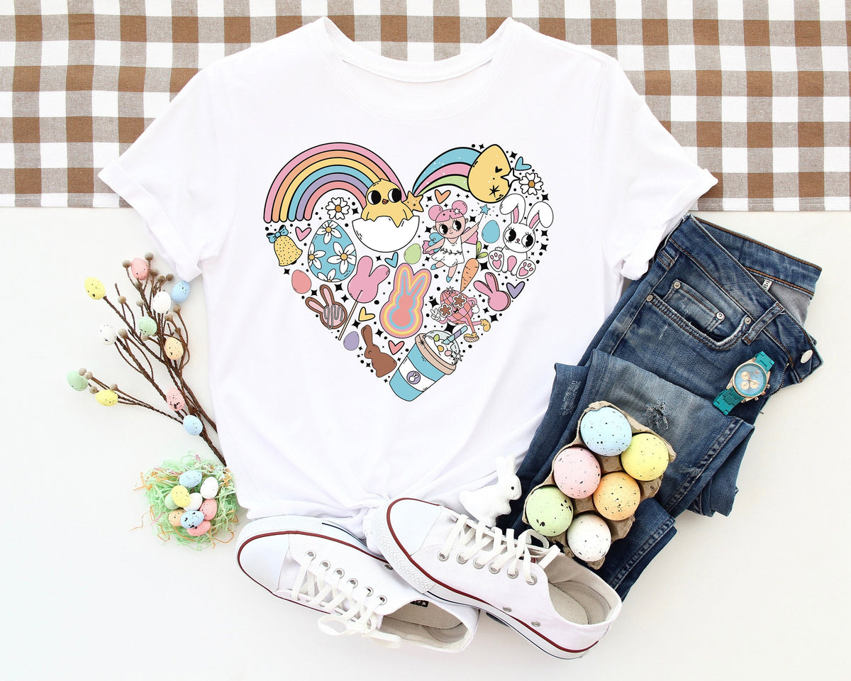 Easter Heart Shirt: Women's Bunny Rabbit Tee