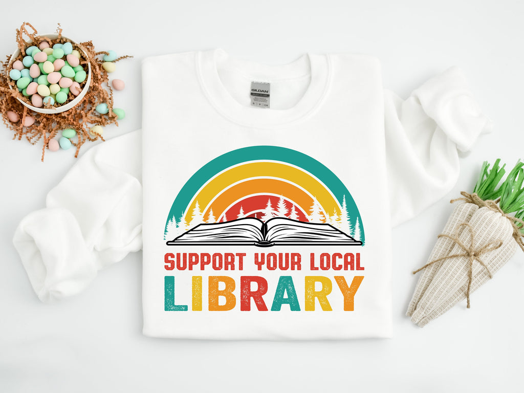Support Your Local Library Shirt: Bookworm Reading Gift