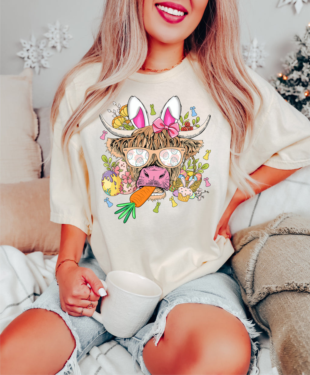 Highland Cow Easter Shirt: Western Farmer Tee