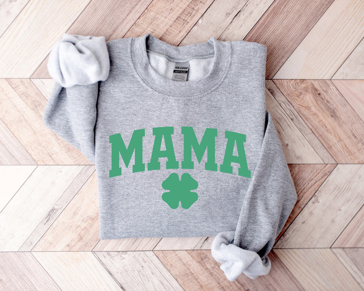 Cute Lucky Mama St Patrick's Day Sweatshirt, Irish Mom
