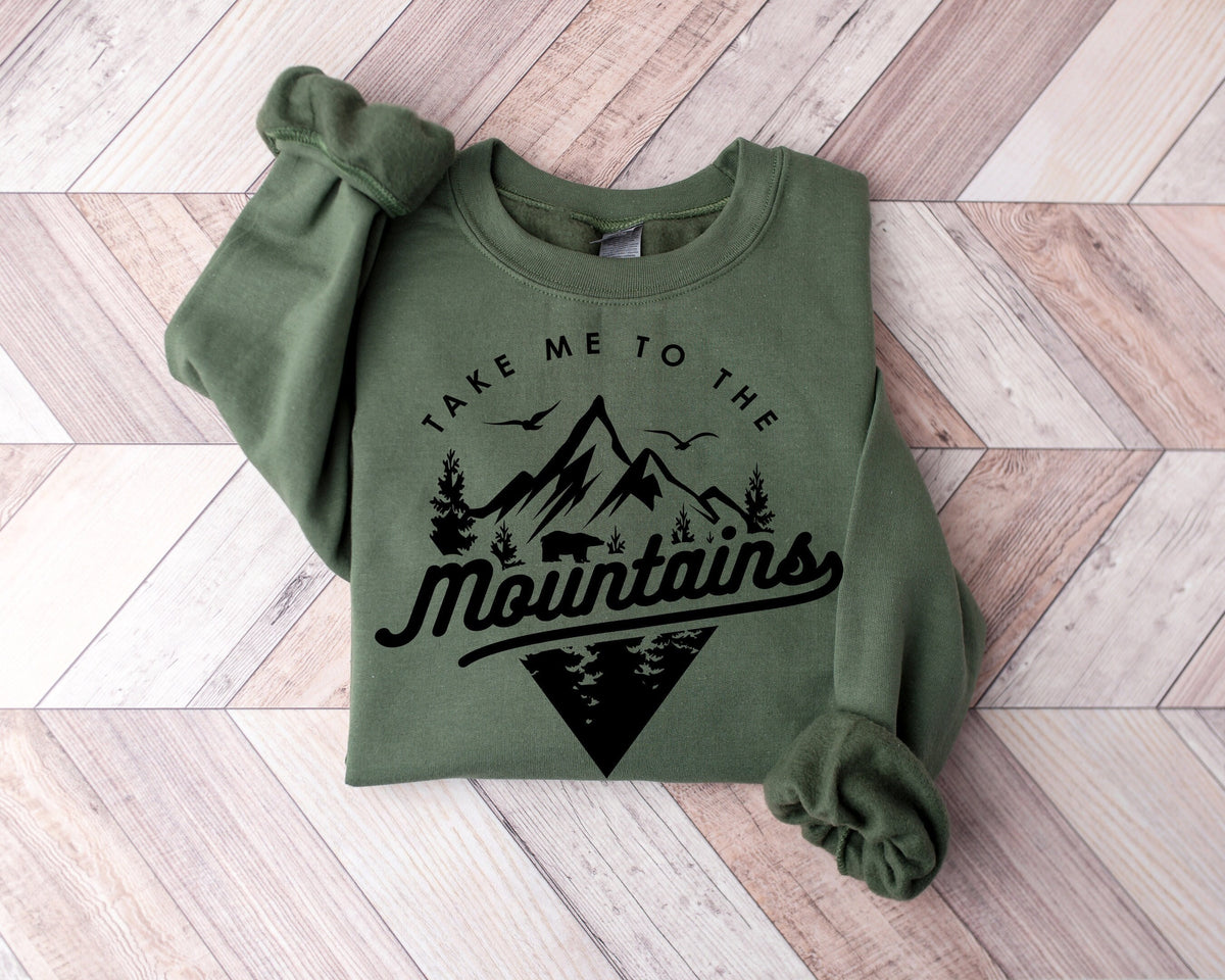 Mountains Adventure Sweatshirt: Nature Lover Camping Shirt