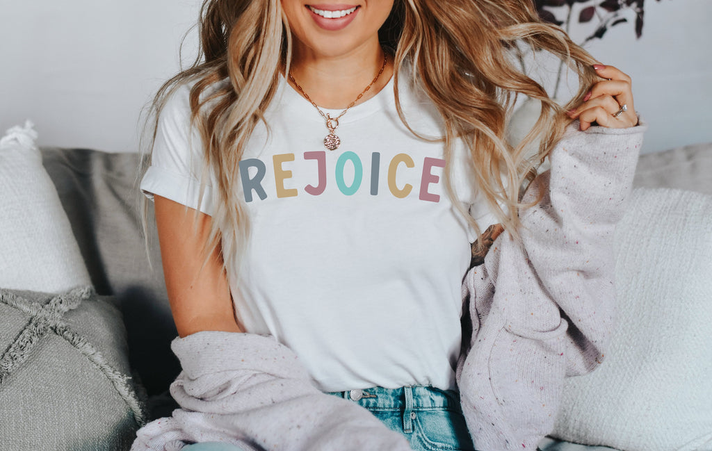 Rejoice Christian Shirt, Faith Based Easter Gift