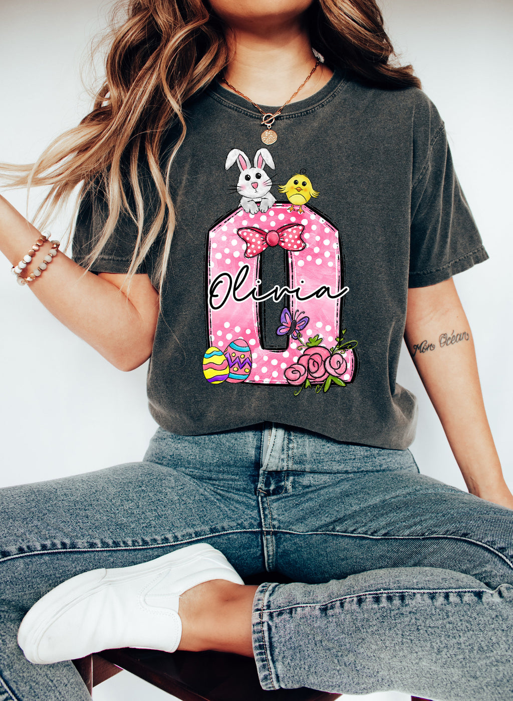 Custom Easter Mama Sweatshirt: Bunny & Chick Design
