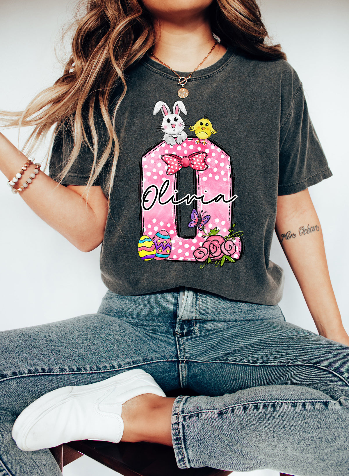 Custom Easter Mama Sweatshirt: Bunny & Chick Design