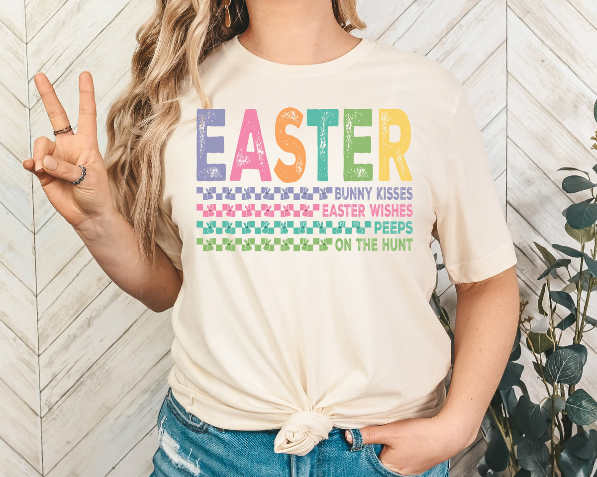 Retro Easter Bunny Shirt: Colorful Spring Tee