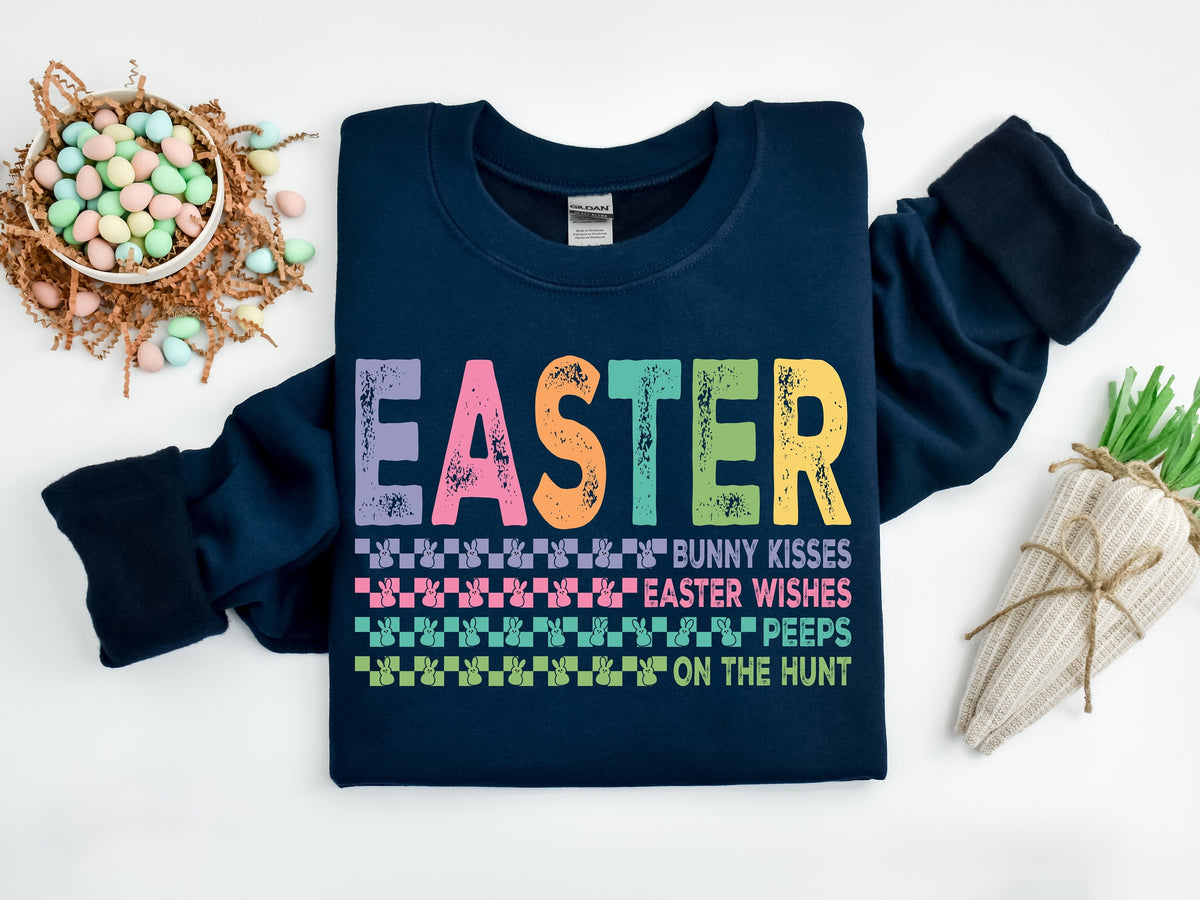 Retro Easter Bunny Shirt: Colorful Spring Tee