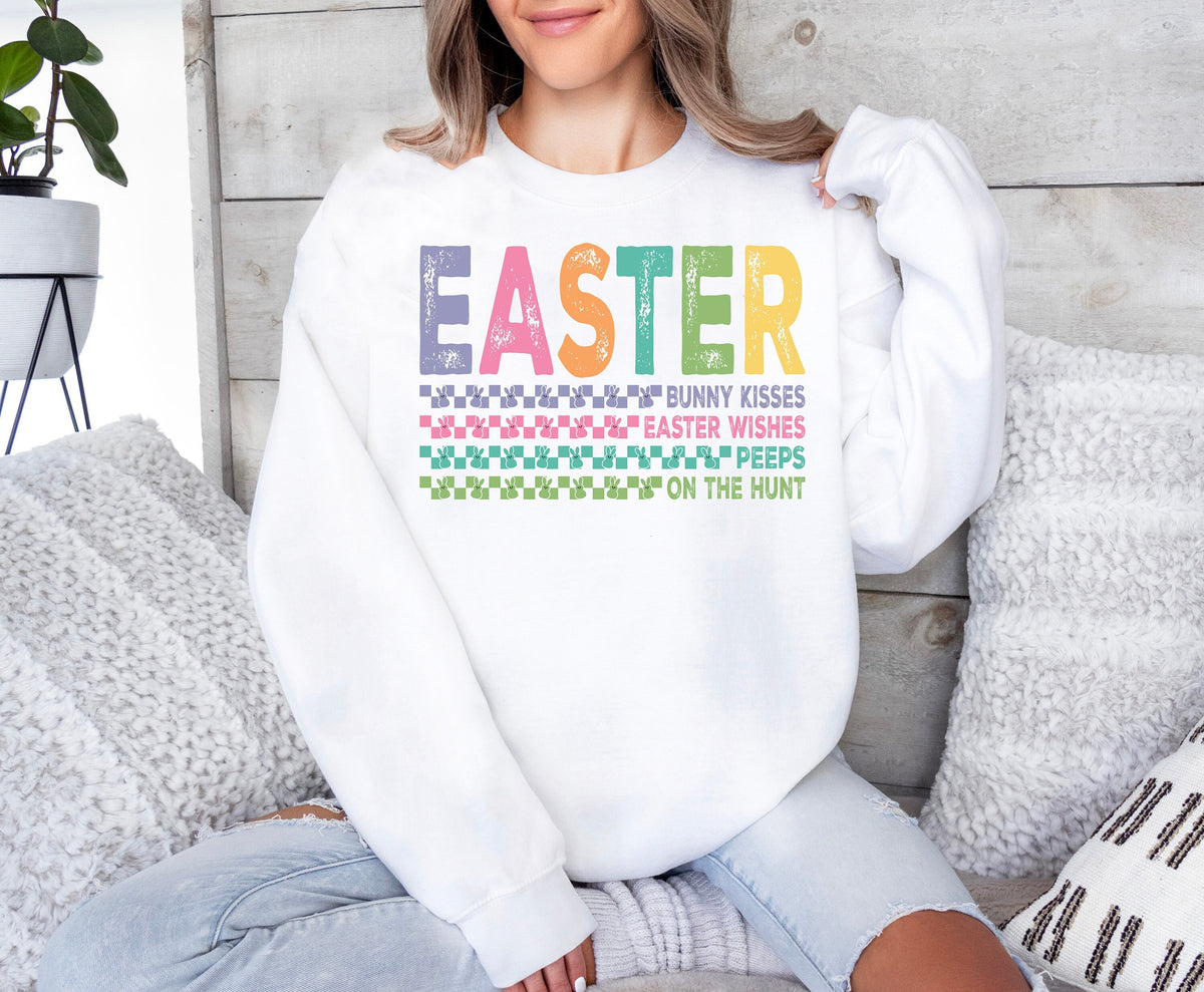 Retro Easter Bunny Shirt: Colorful Spring Tee
