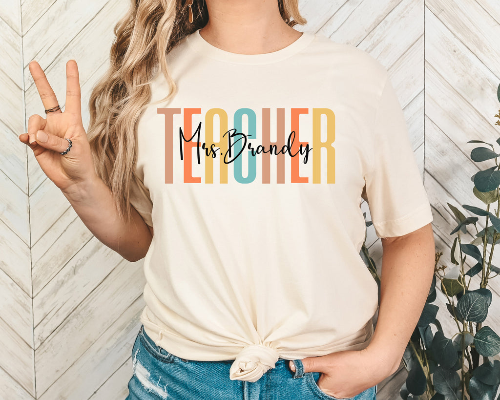 Custom Teacher Name Shirt, Personalized Elementary Teacher Gift