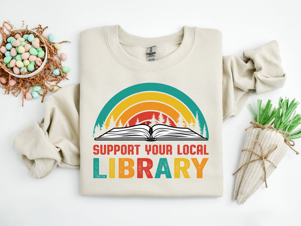 Support Your Local Library Shirt: Bookworm Reading Gift