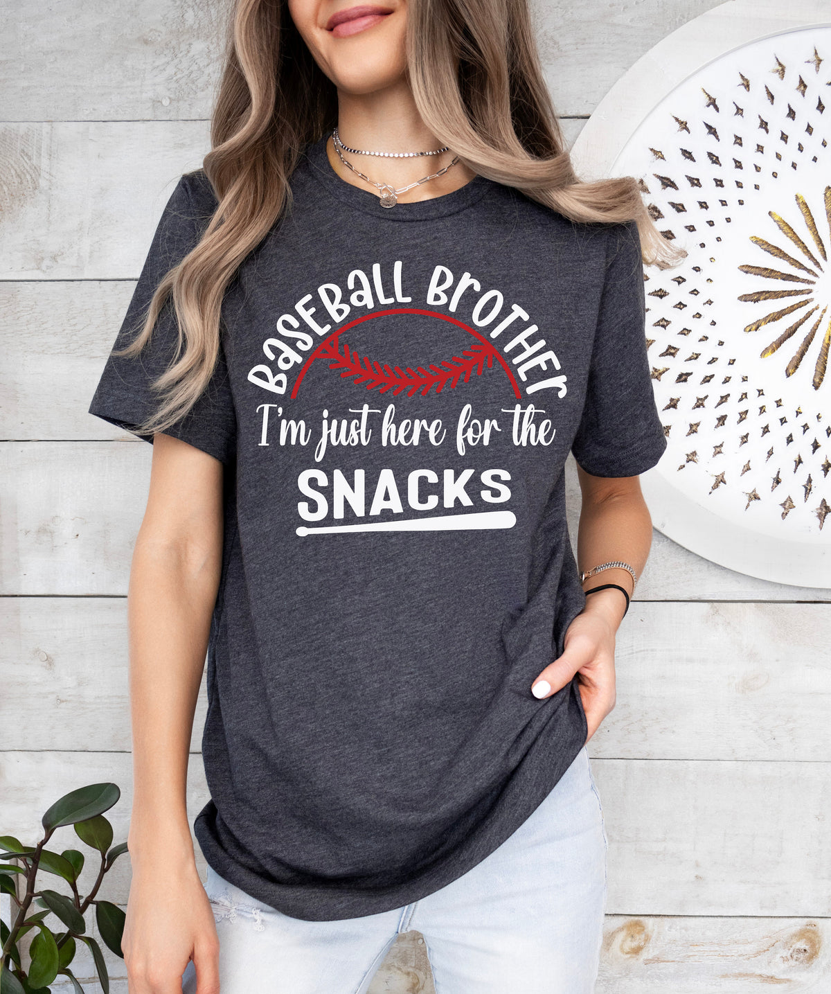 Baseball Brother Shirt: I'm Just Here For The Snacks, Funny Baseball Tee