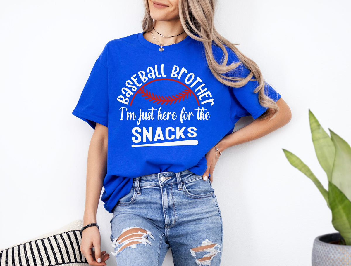 Baseball Brother Shirt: I'm Just Here For The Snacks, Funny Baseball Tee