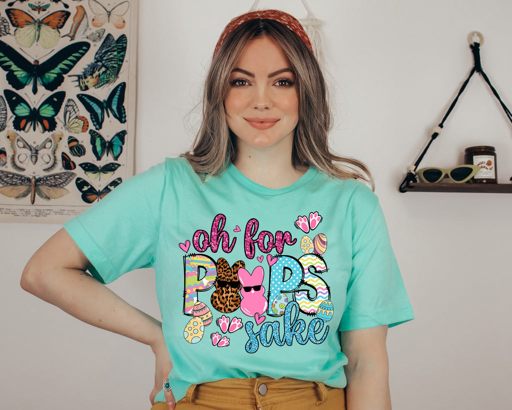 Oh For Peeps Sake Easter Shirt, Womens Easter Day Tee