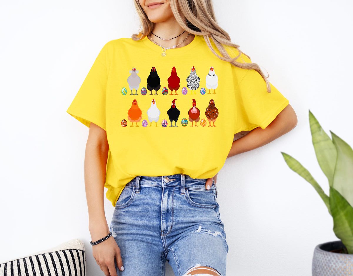 Easter Chicken Mom Shirt, Women's Easter Tee