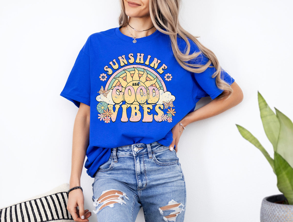 Sunshine and Good Vibes Shirt - Summer Beach Travel Tee