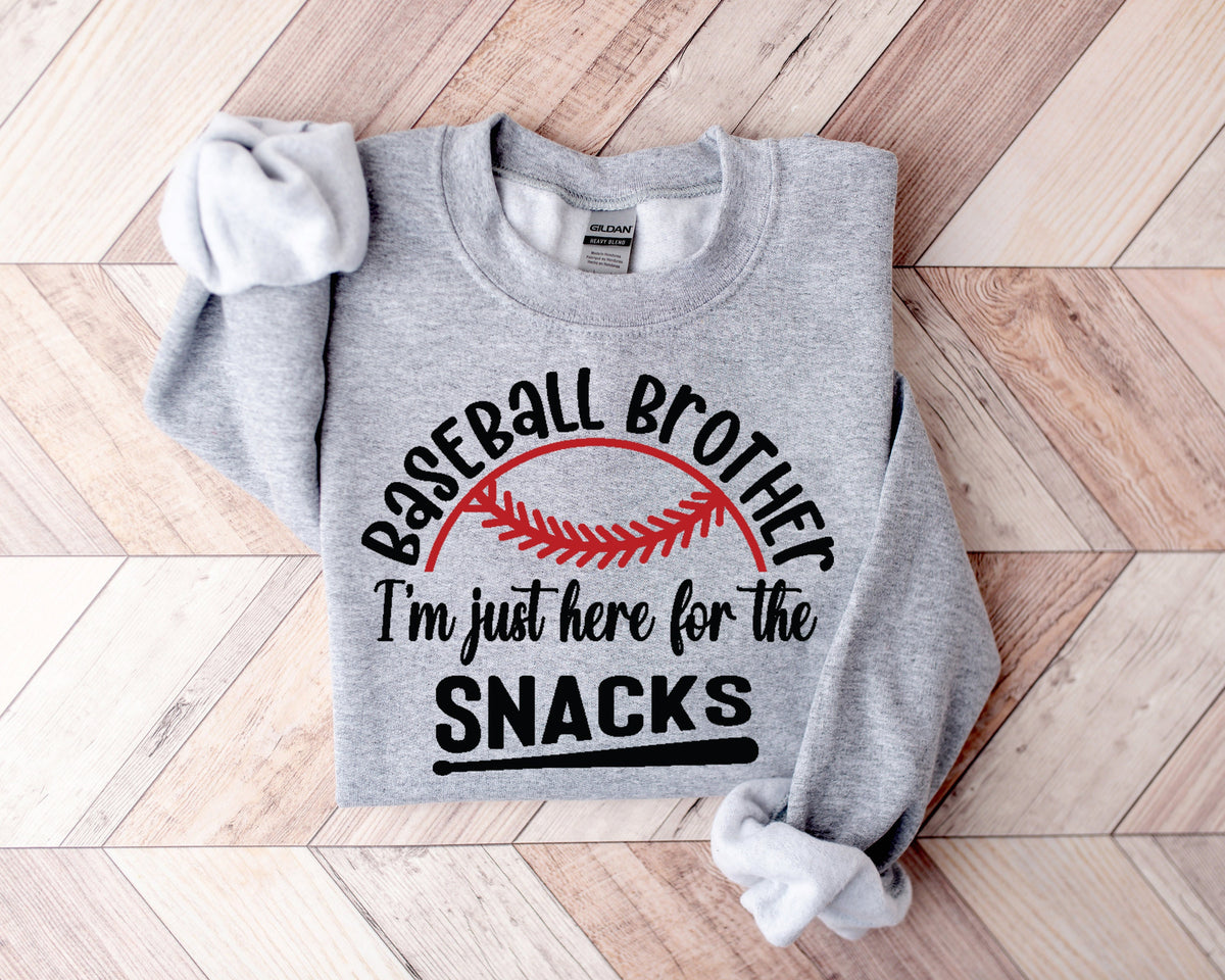 Baseball Brother Shirt: I'm Just Here For The Snacks, Funny Baseball Tee