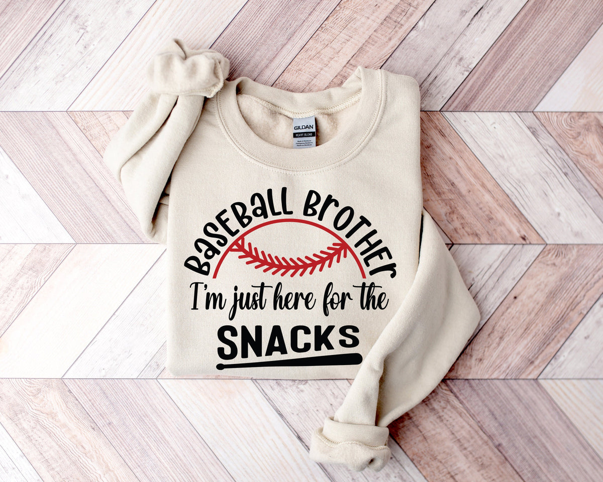 Baseball Brother Shirt: I'm Just Here For The Snacks, Funny Baseball Tee
