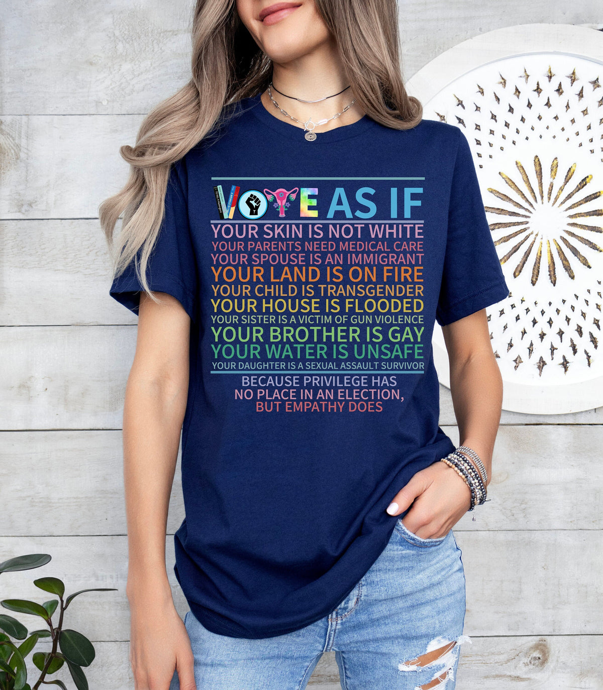 Vote As If T-Shirt: Equality, Pro Choice, Voter Tee
