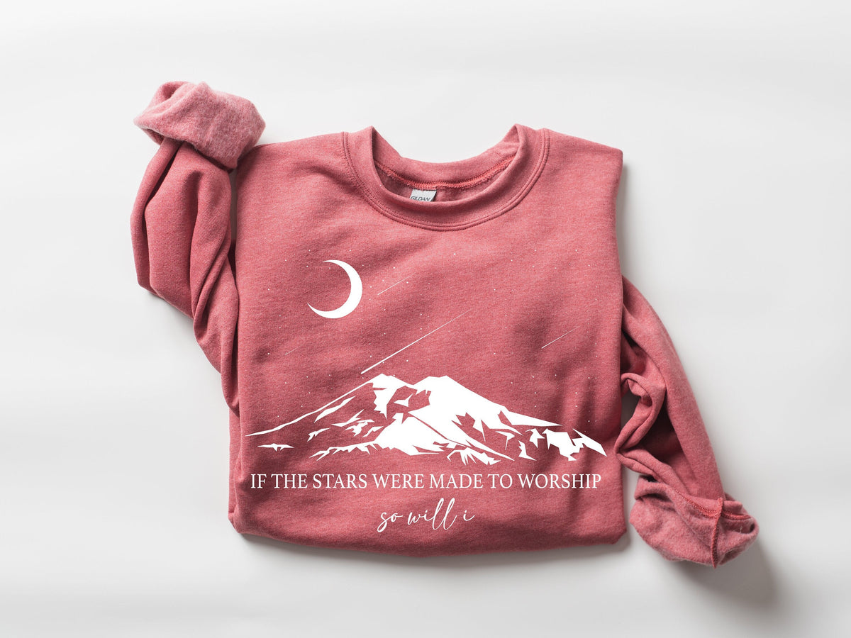 Christian Christmas Sweatshirt: Bible Verse Shirt, Stars Worship Design