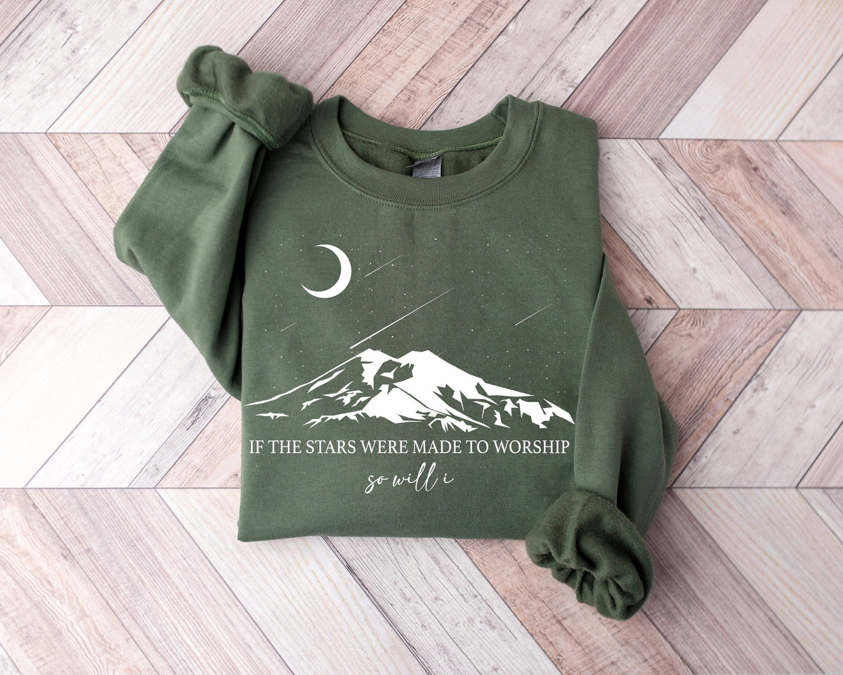 Christian Christmas Sweatshirt: Bible Verse Shirt, Stars Worship Design