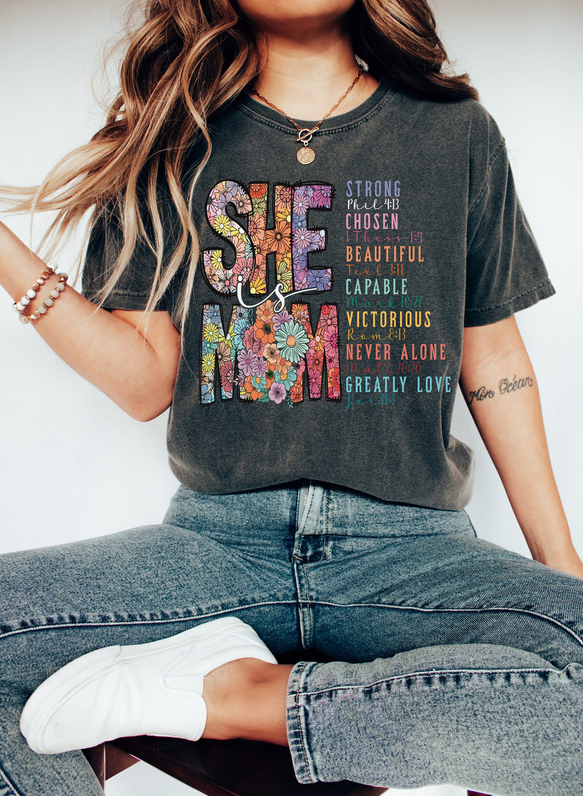 She Is Mom Shirt: Christian Bible Verse, Empowered Women
