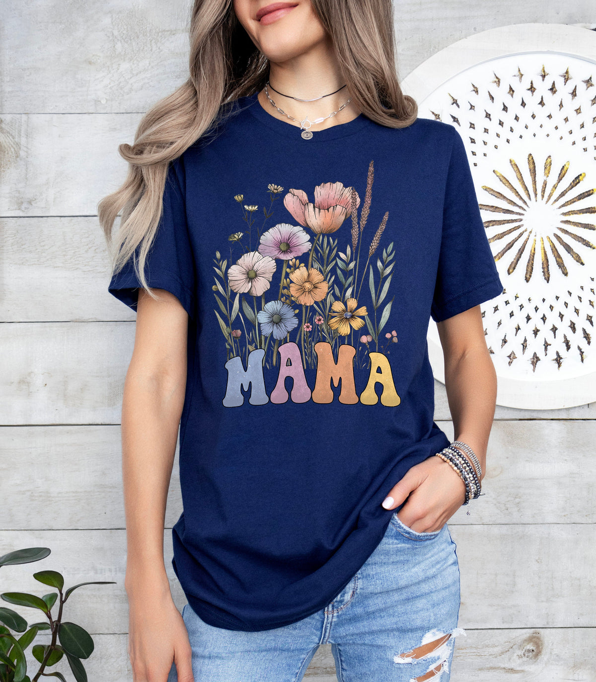 Wildflower Mama Shirt: Floral Boho Retro Mom Tee