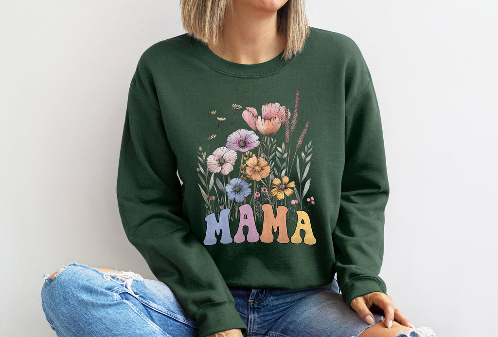 Wildflower Mama Shirt: Floral Boho Retro Mom Tee