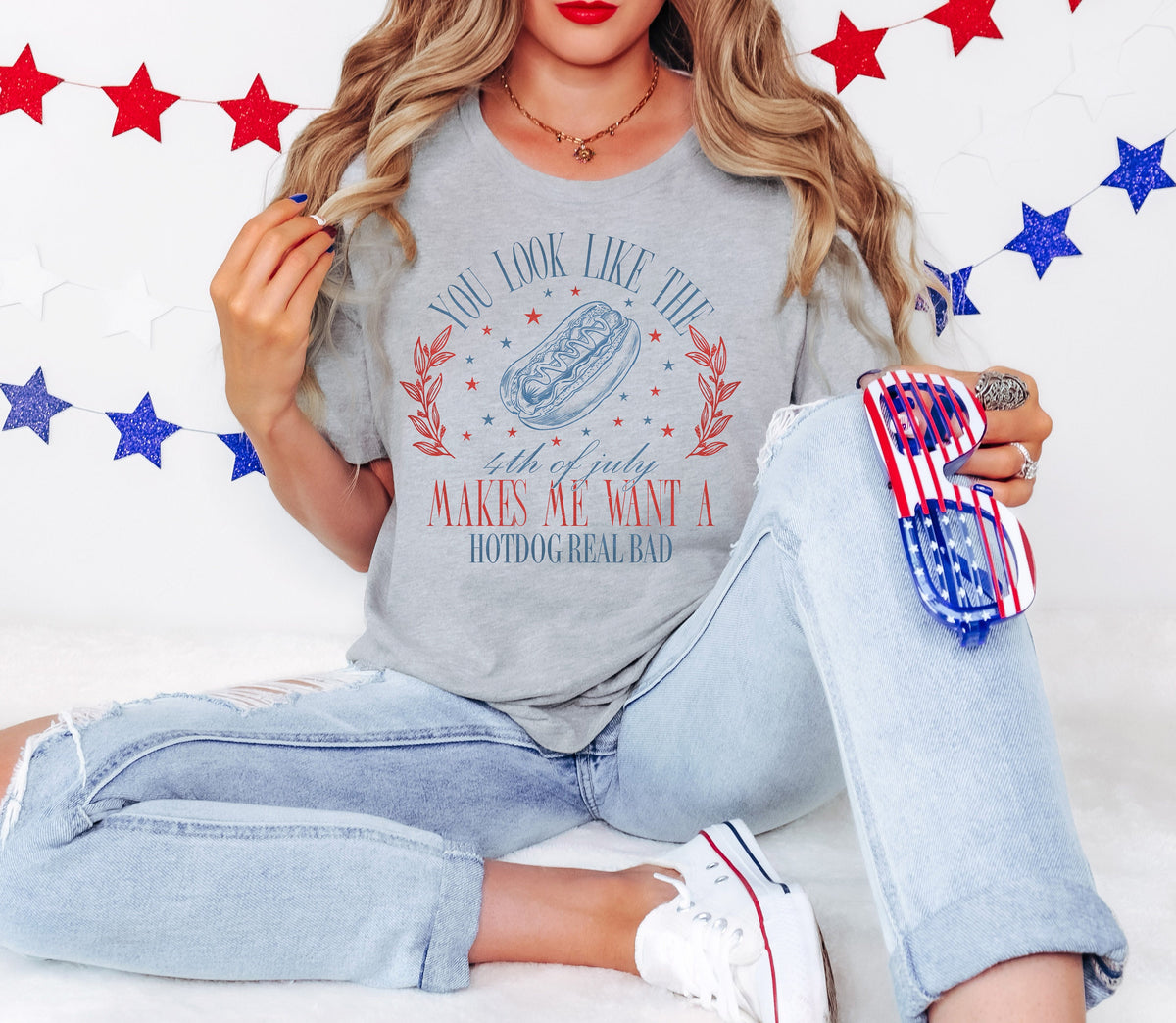 Funny 4th of July Hotdog Shirt: Patriotic Independence Day Tee