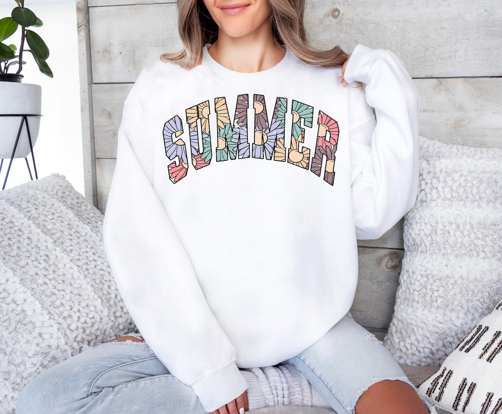 Floral Summer Tee: Retro Sunshine Vibes Shirt