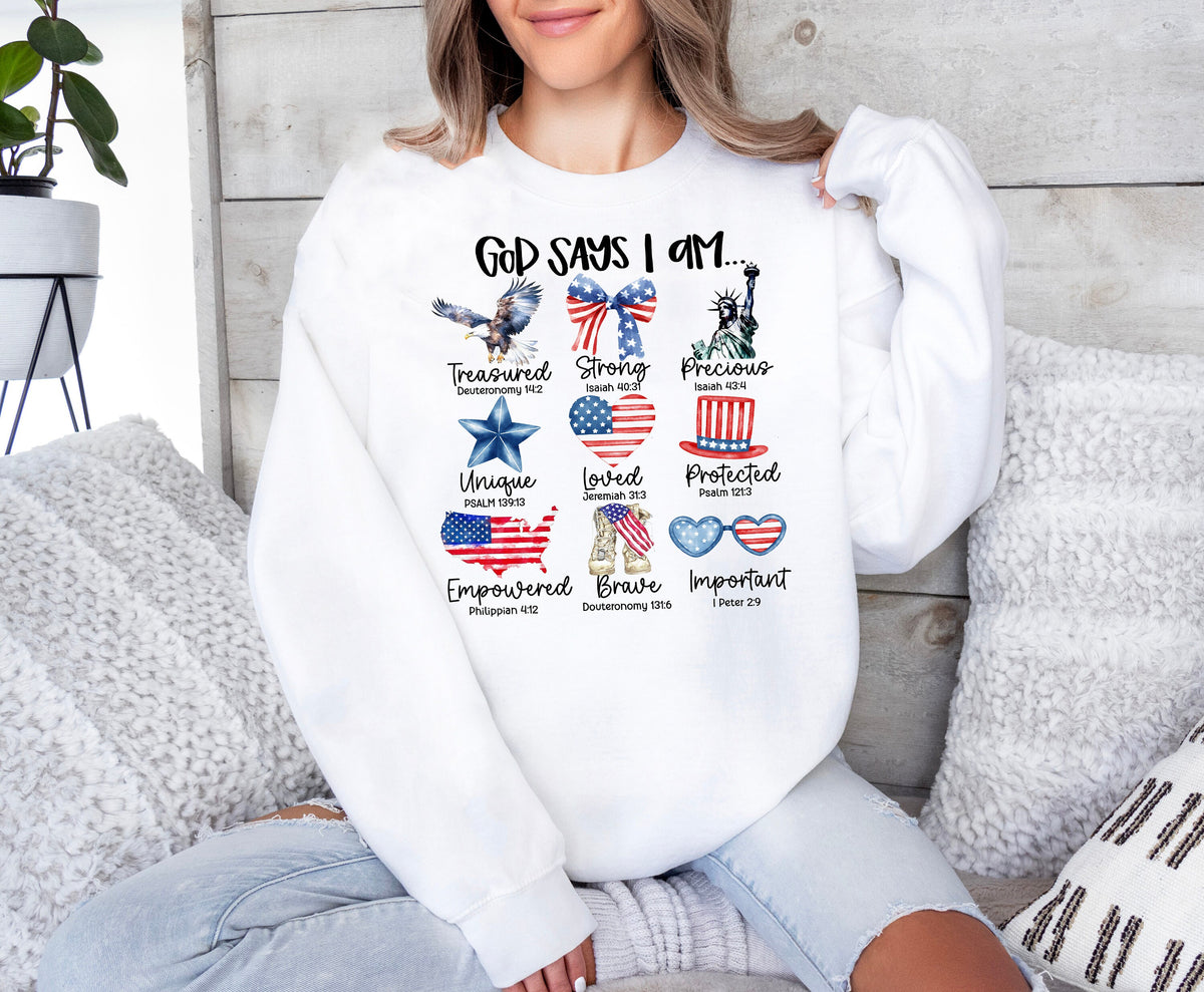 God Says I Am 4th Of July Shirt: Patriotic Christian Tee