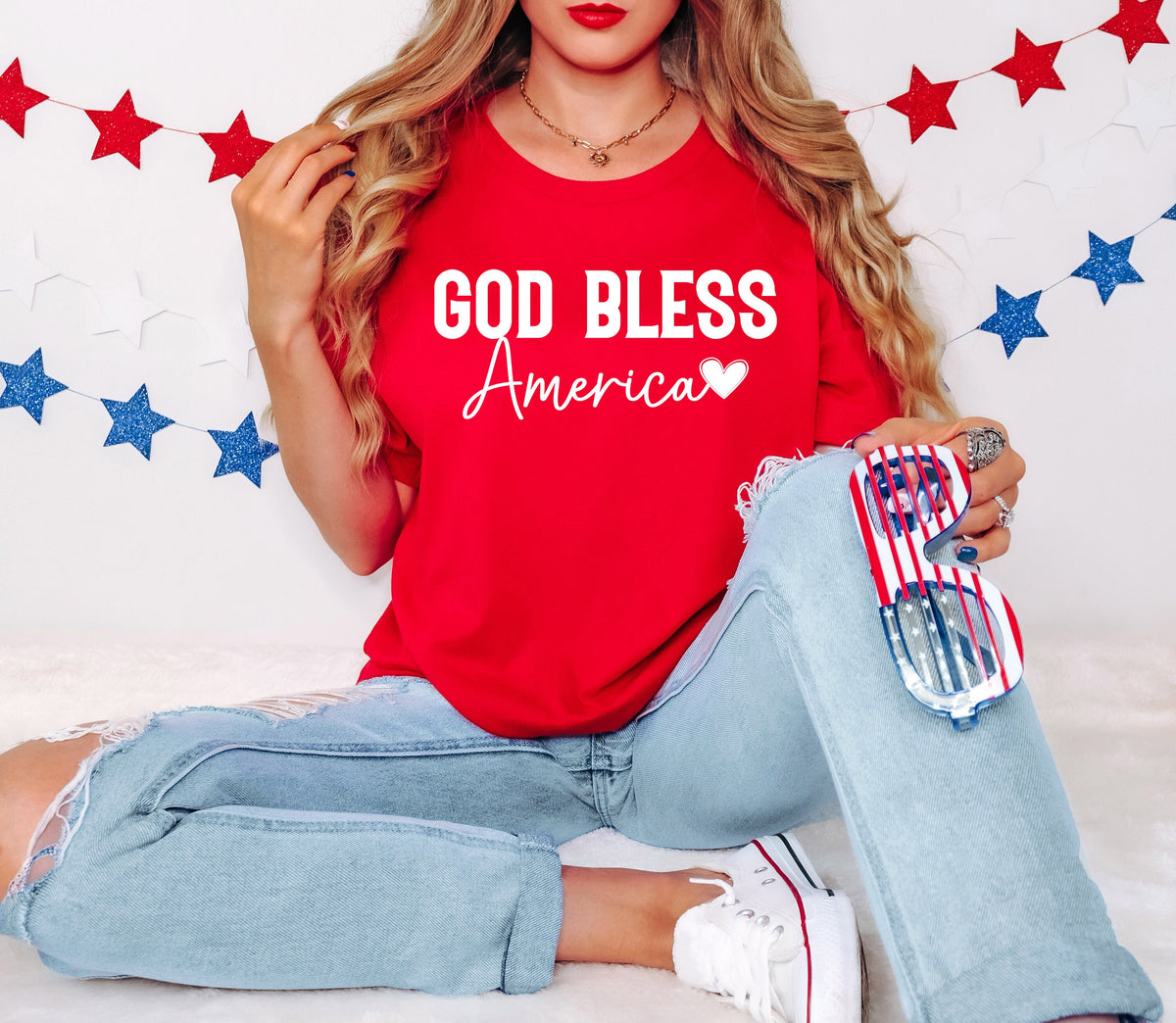 God Bless America Shirt: Christian Patriotic Tee, 4th of July
