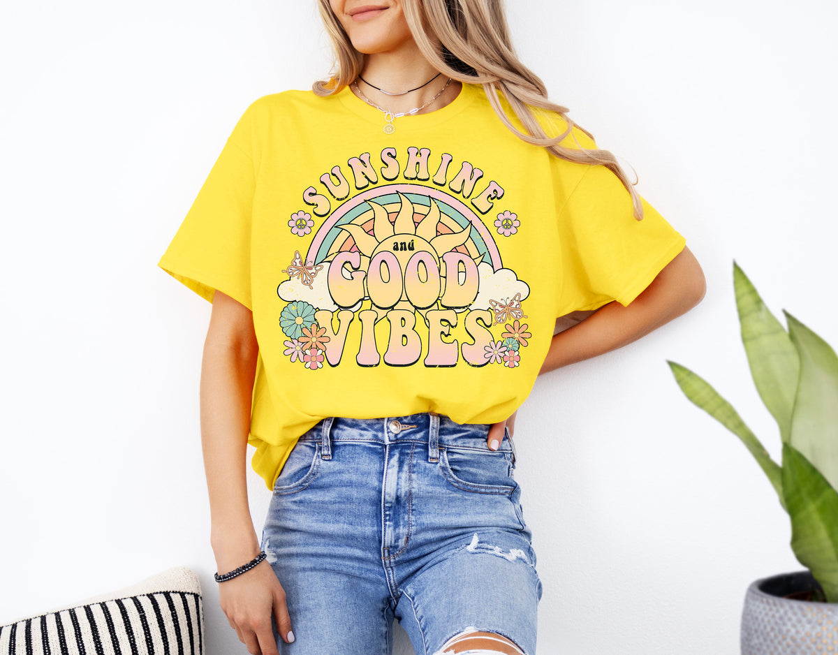 Sunshine and Good Vibes Shirt - Summer Beach Travel Tee