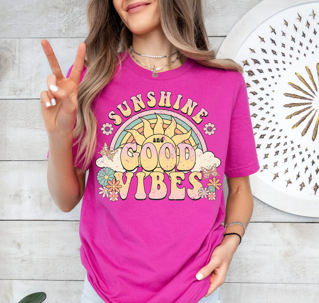 Sunshine and Good Vibes Shirt - Summer Beach Travel Tee
