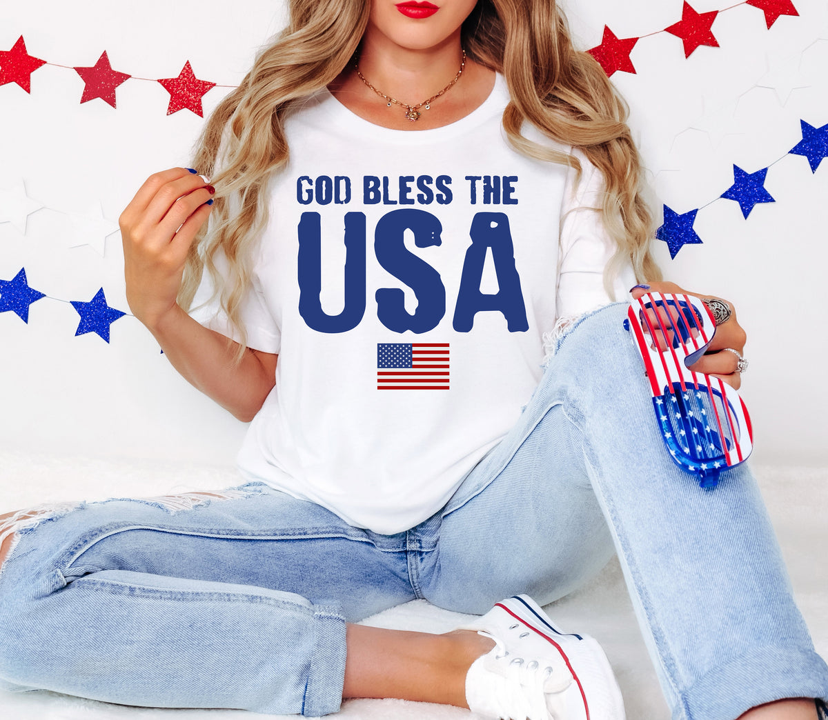 God Bless USA Shirt: Patriotic 4th of July Tee