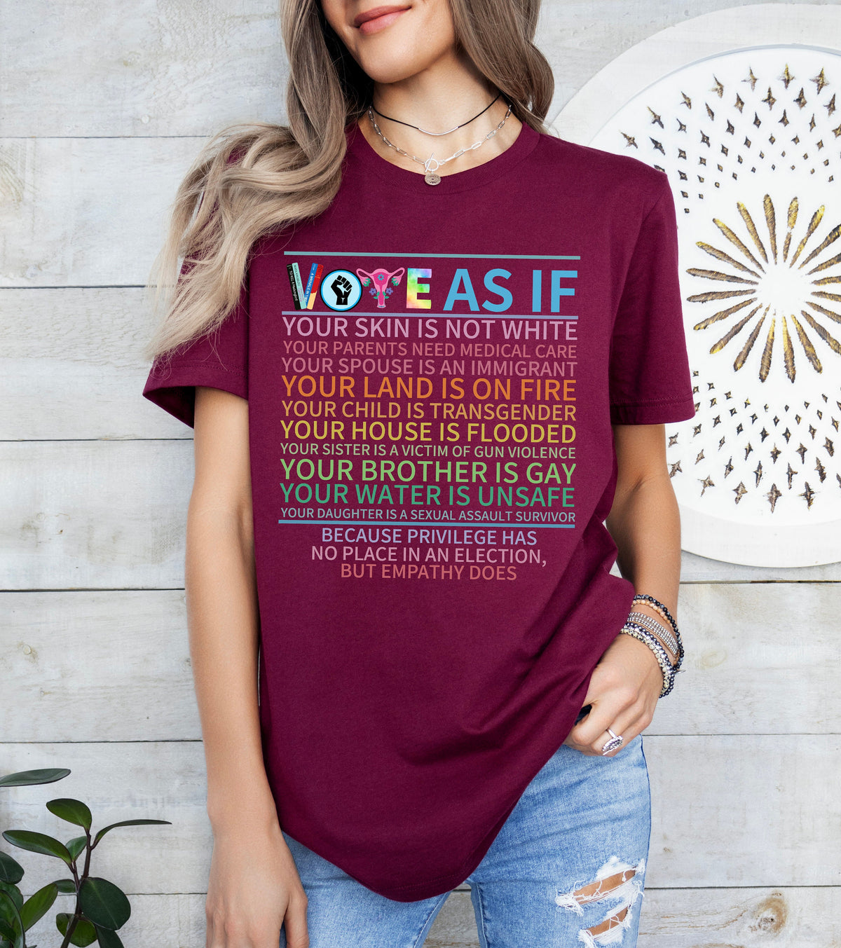 Vote As If T-Shirt: Equality, Pro Choice, Voter Tee
