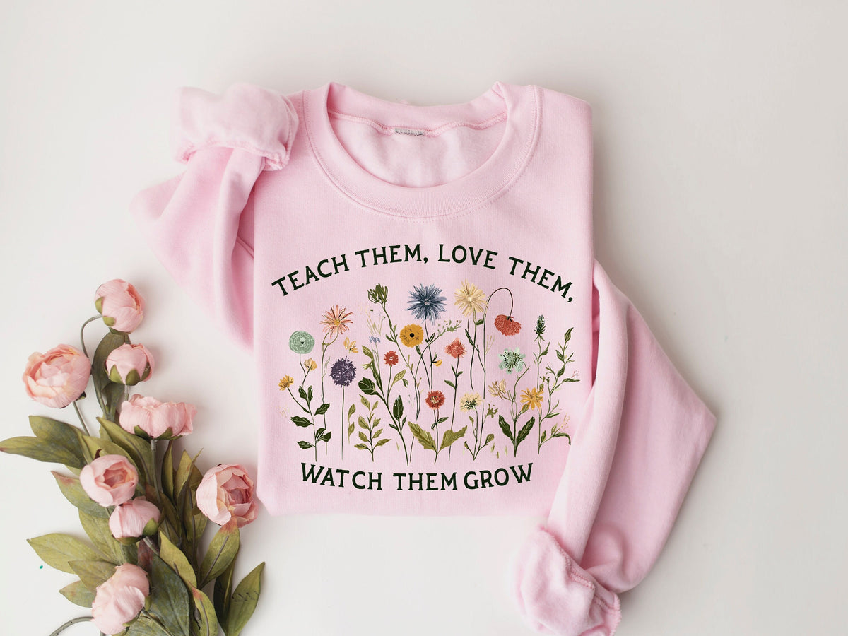 Teacher Flower Shirt: Teach Love Grow, Special Education Gift
