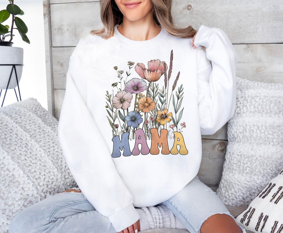 Wildflower Mama Shirt: Floral Boho Retro Mom Tee