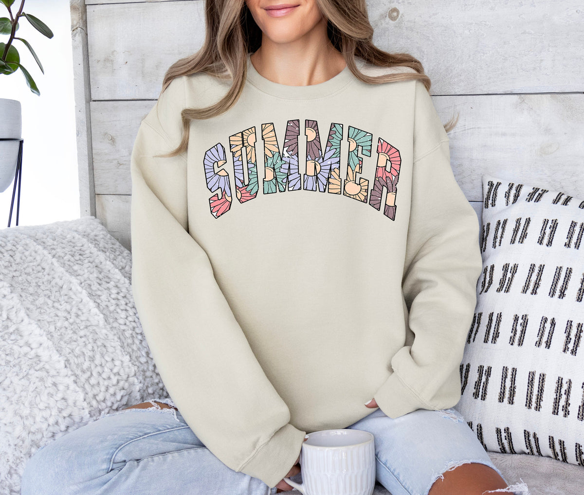 Floral Summer Tee: Retro Sunshine Vibes Shirt