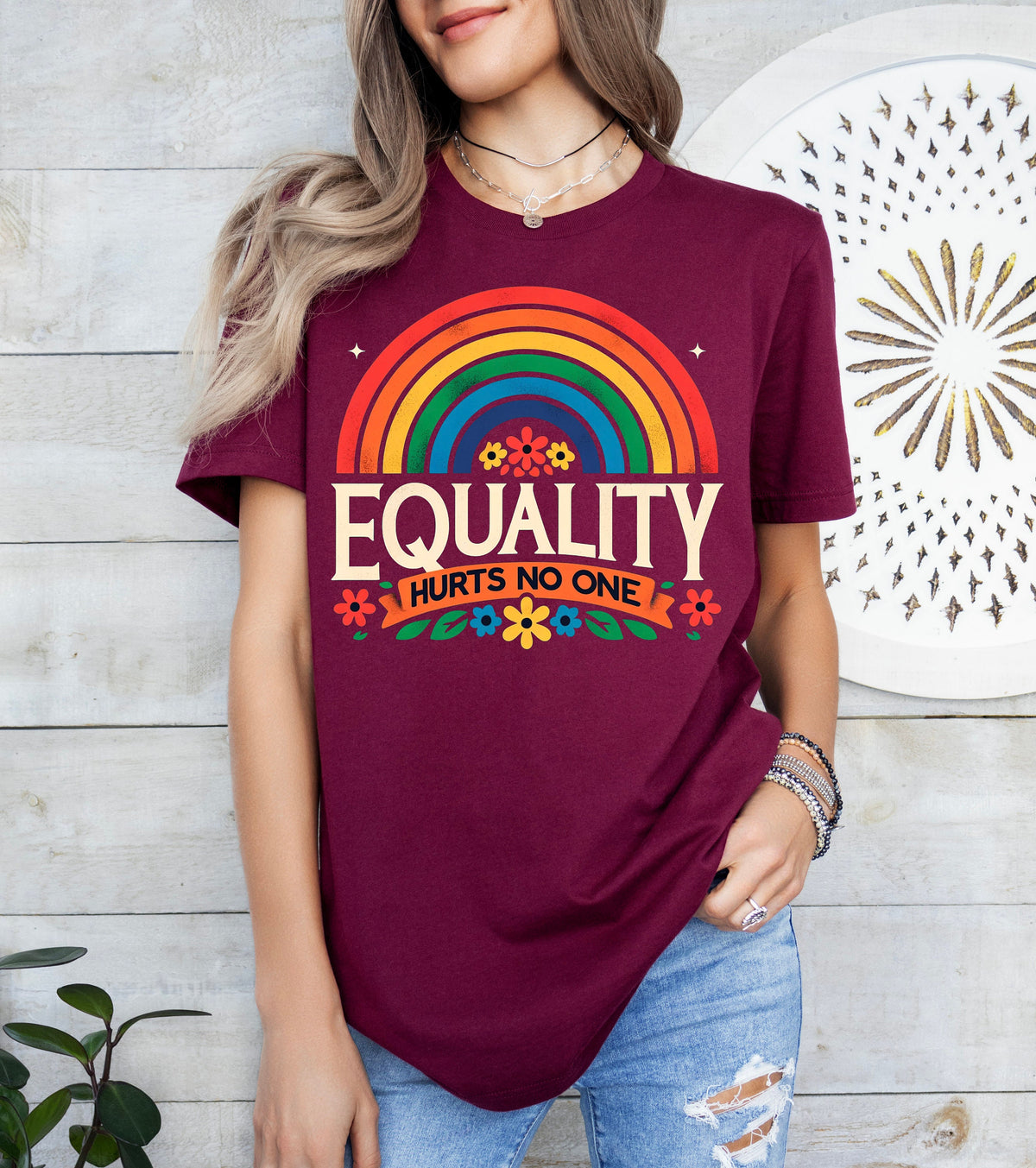 Equality Hurts No One Shirt: Rainbow Pride, Social Justice Tee